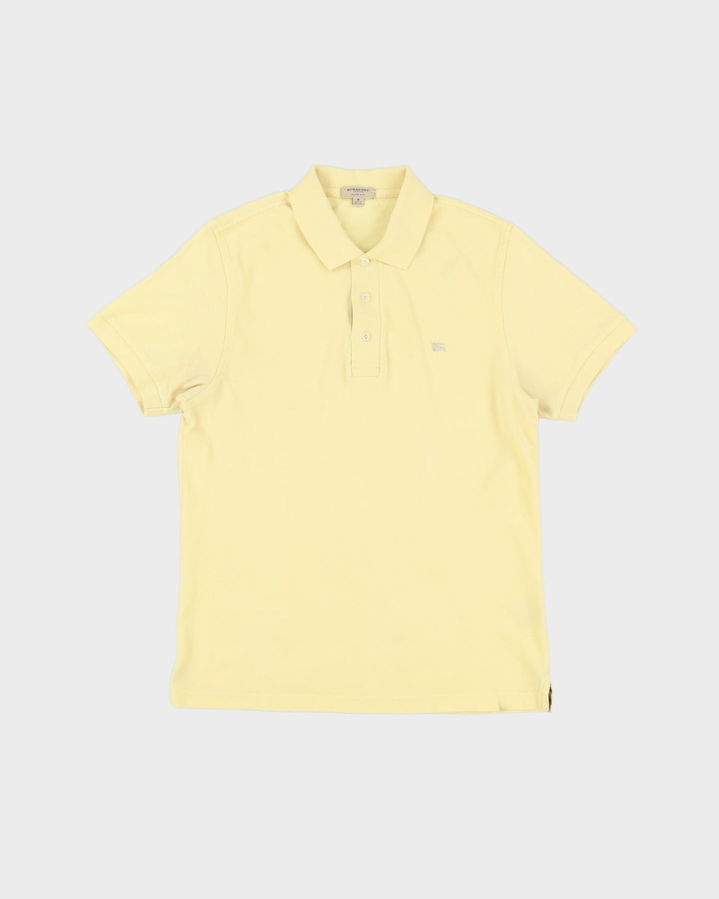 Burberry Yellow Short Sleeve Slim Fit Polo Shirt - M