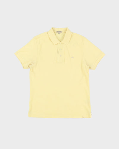Burberry Yellow Short Sleeve Slim Fit Polo Shirt - M
