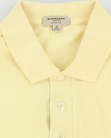 Burberry Yellow Short Sleeve Slim Fit Polo Shirt - M
