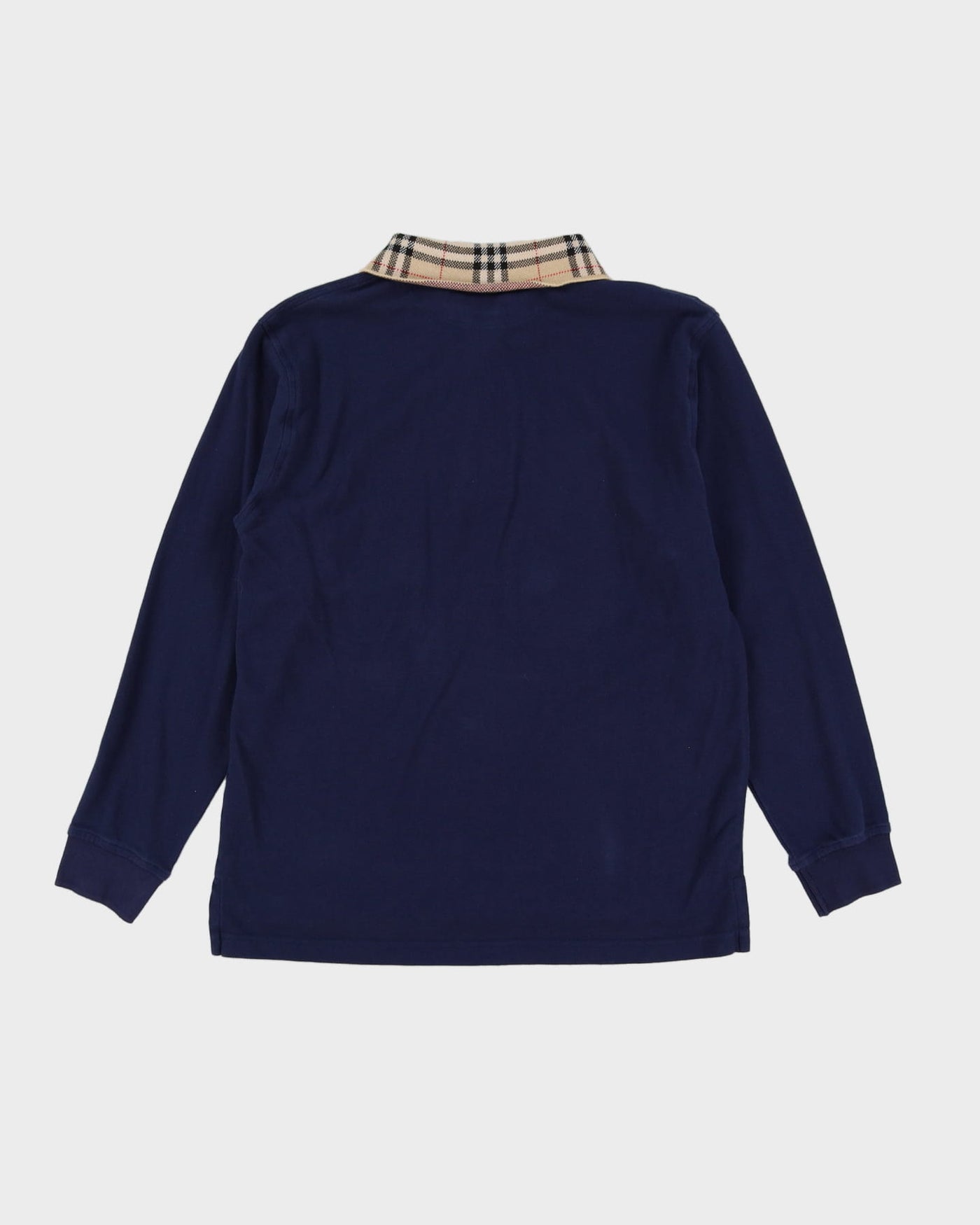 Burberry Navy Long-Sleeve Polo Shirt - M