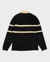 Guinness Black / Beige Long-Sleeve Polo / Rugby Shirt - S