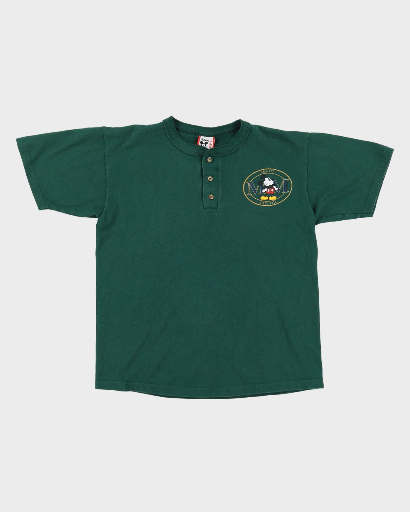 90s Mickey Mouse Disney Green Single Stitch Graphic T-Shirt - M