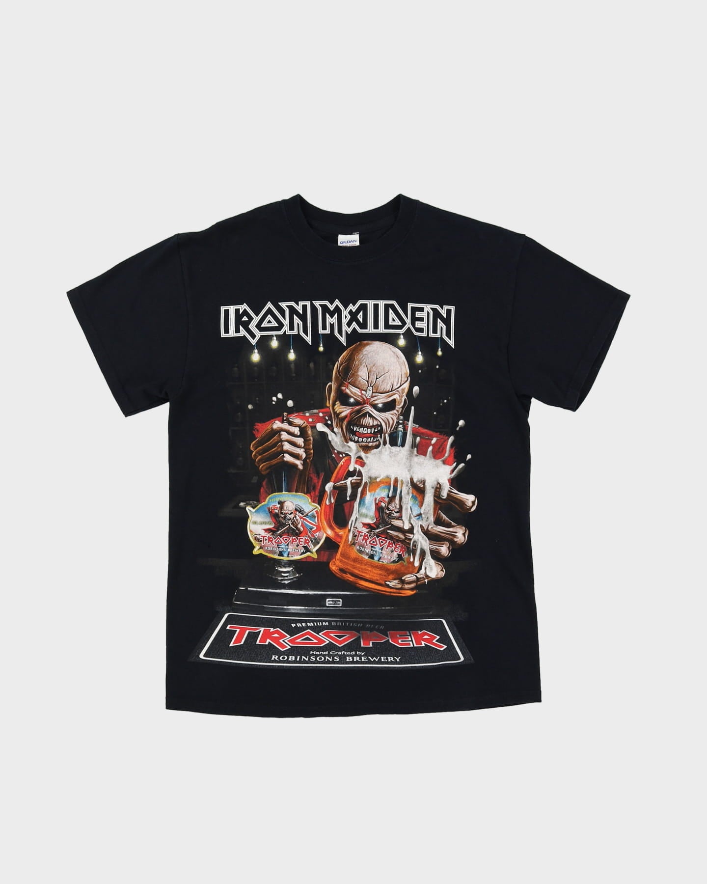 Iron Maiden Trooper Brewery Black Graphic Band T-Shirt - M