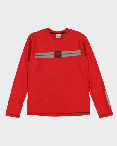 00s Nike Red Long Sleeve T-Shirt - L