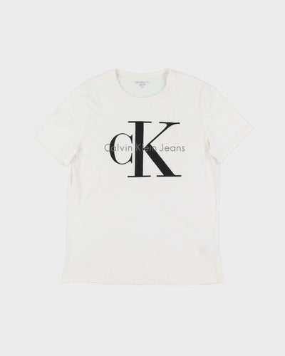 Calvin Klein 90s Graphic White T-Shirt - M