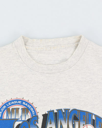 Vintage 1992 MLB LA Los Angeles Dodgers Grey Single Stitch Graphic T-Shirt - S