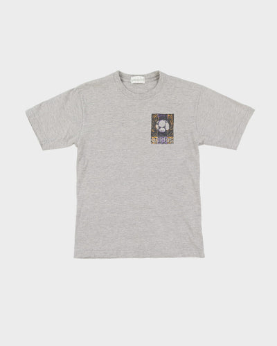Vintage 90s Adidas Soccer Grey Graphic T-Shirt - XS