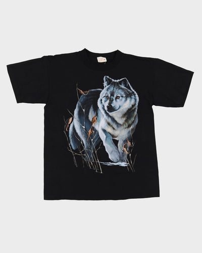 1993 Harlequin Black Wolf Single Stitch Oversized Graphic T-Shirt - M