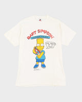 Vintage 1990 The Simpsons Bart Simpson "Underachiever And Proud Of It!" Graphic Single Stich T-Shirt - L / XL