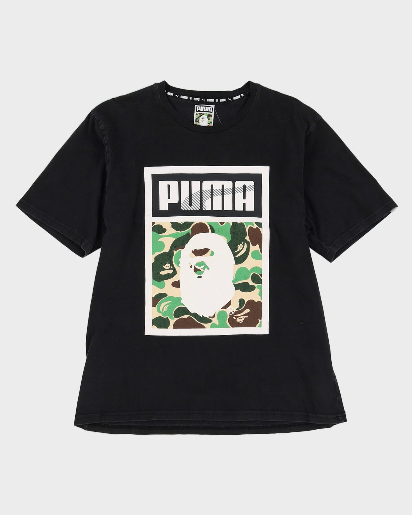 T shirt con grafica logo mimetico classico Puma x BAPE vintage l xl Rokit