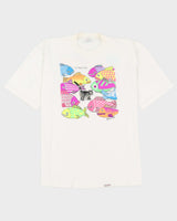 Vintage 90s So Many Fish Crazy Shirt Graphic White Single Stitch T-Shirt - XL
