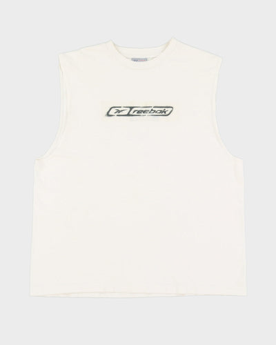 Vintage 90s Reebok Logo White Oversized Vest - L