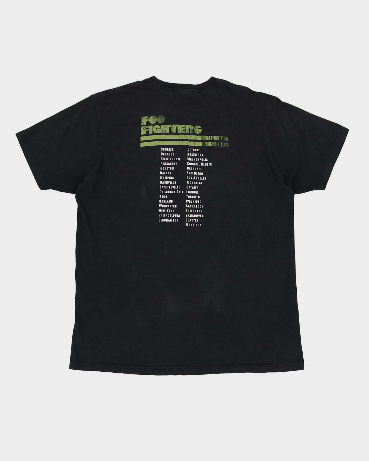 2007 Foo Fighters Echoes Silence Patience &amp; Grace Black Band Tour T-Shirt - XL