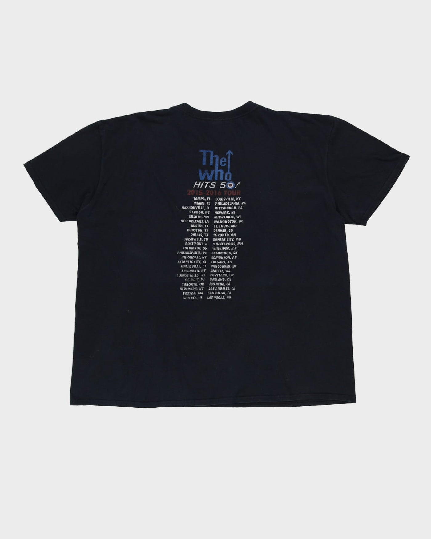 2015-16 The Who Black Graphic Band Tour T-Shirt - XXL