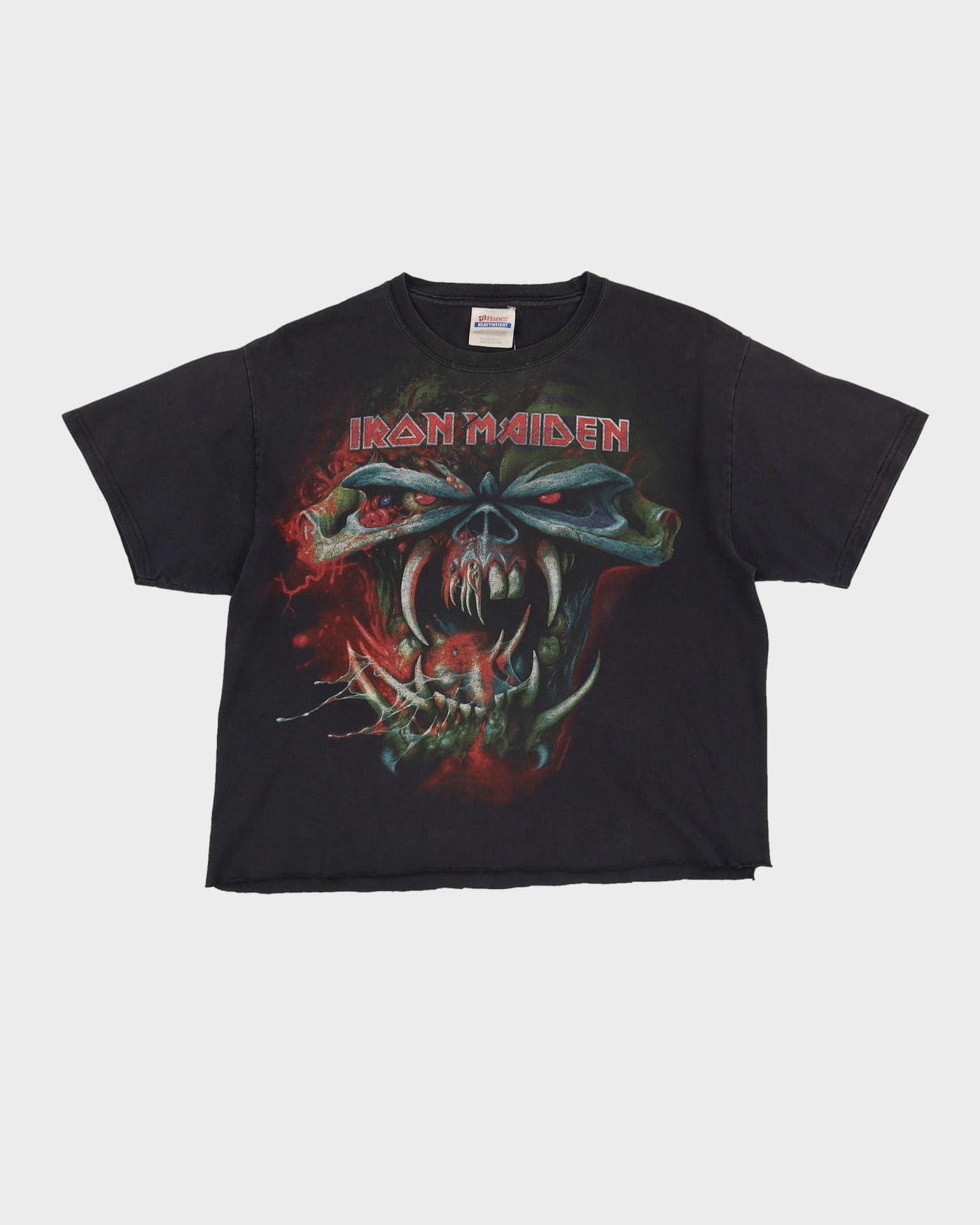 Cropped 2010 Iron Maiden The Final Frontier Black Graphic Band Tour T-Shirt - M