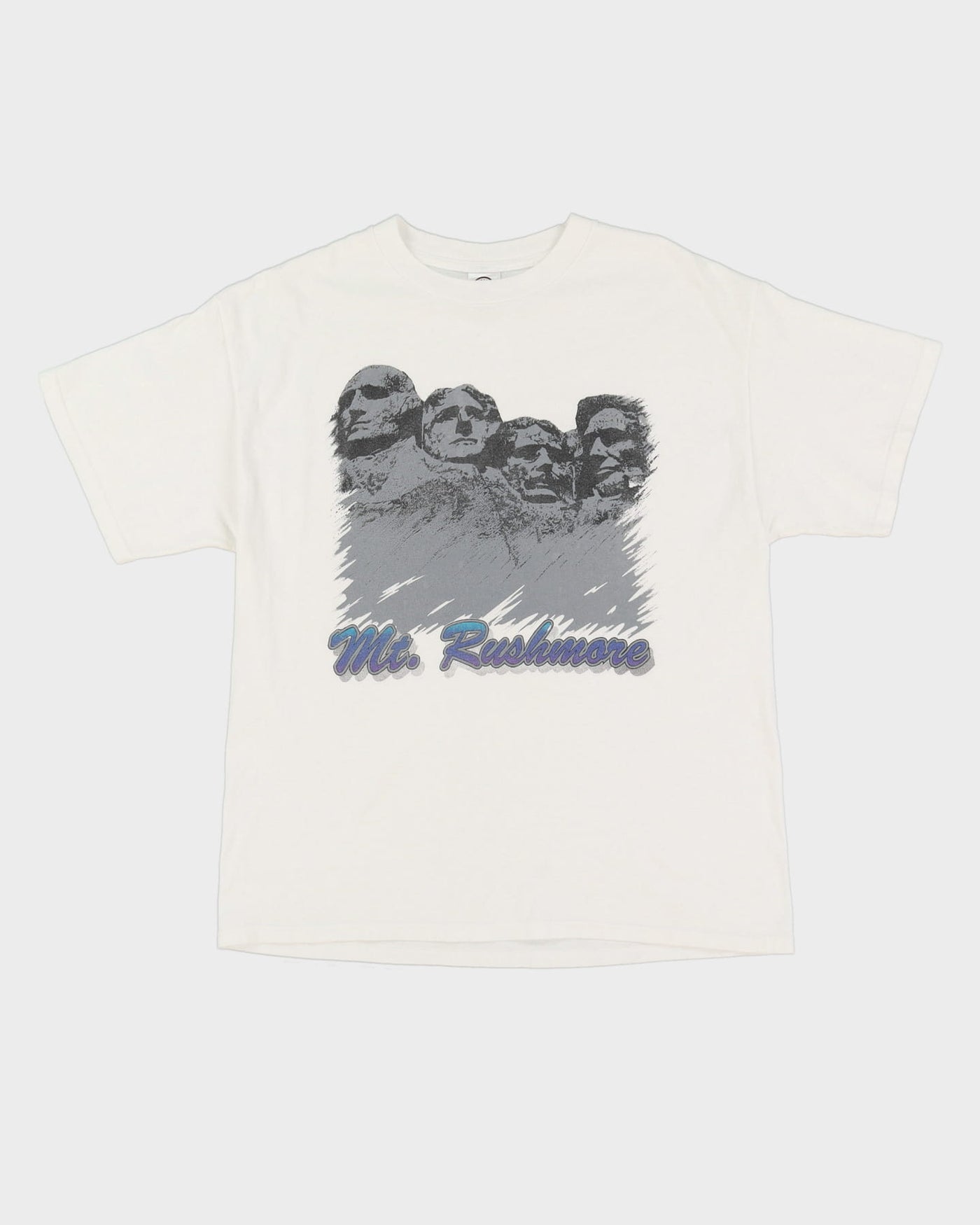 Vintage 90s Mount Rushmore White Graphic T-Shirt - L