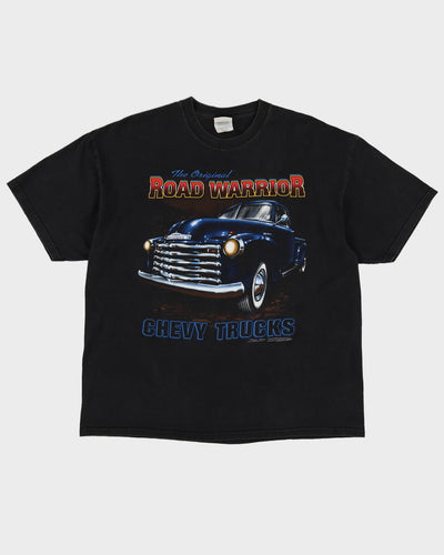 Vintage 90s Chevy Trucks The Original Road Warrior Black Graphic T-Shirt - XL