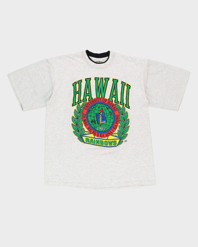 90s University Of Hawaii Grey Heavyweight Graphic T-Shirt - XL
