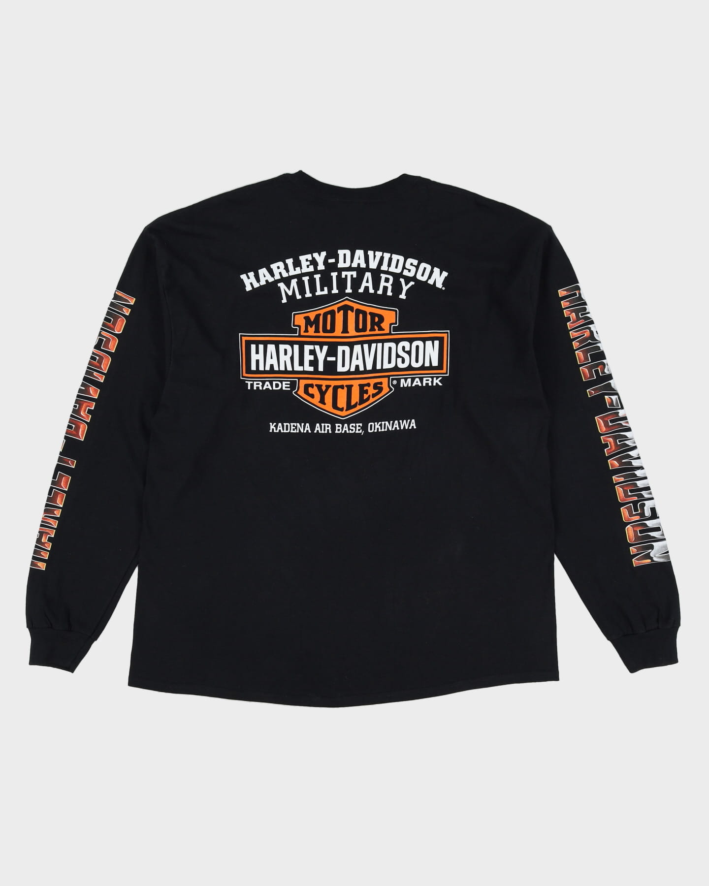 Deadstock With Tags Harley Davidson Live Free Ride Free Black Long Sleeve T-Shirt - XXL