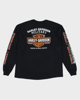 Deadstock With Tags Harley Davidson Live Free Ride Free Black Long Sleeve T-Shirt - XXL