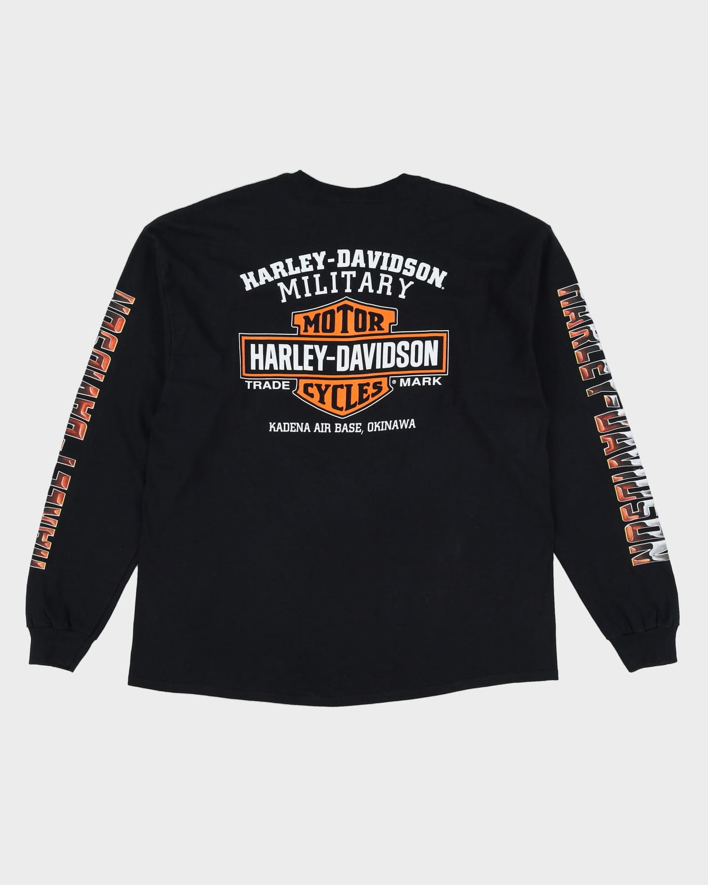 Deadstock With Tags Harley Davidson Live Free Ride Free Black Long Sleeve T-Shirt - XXL