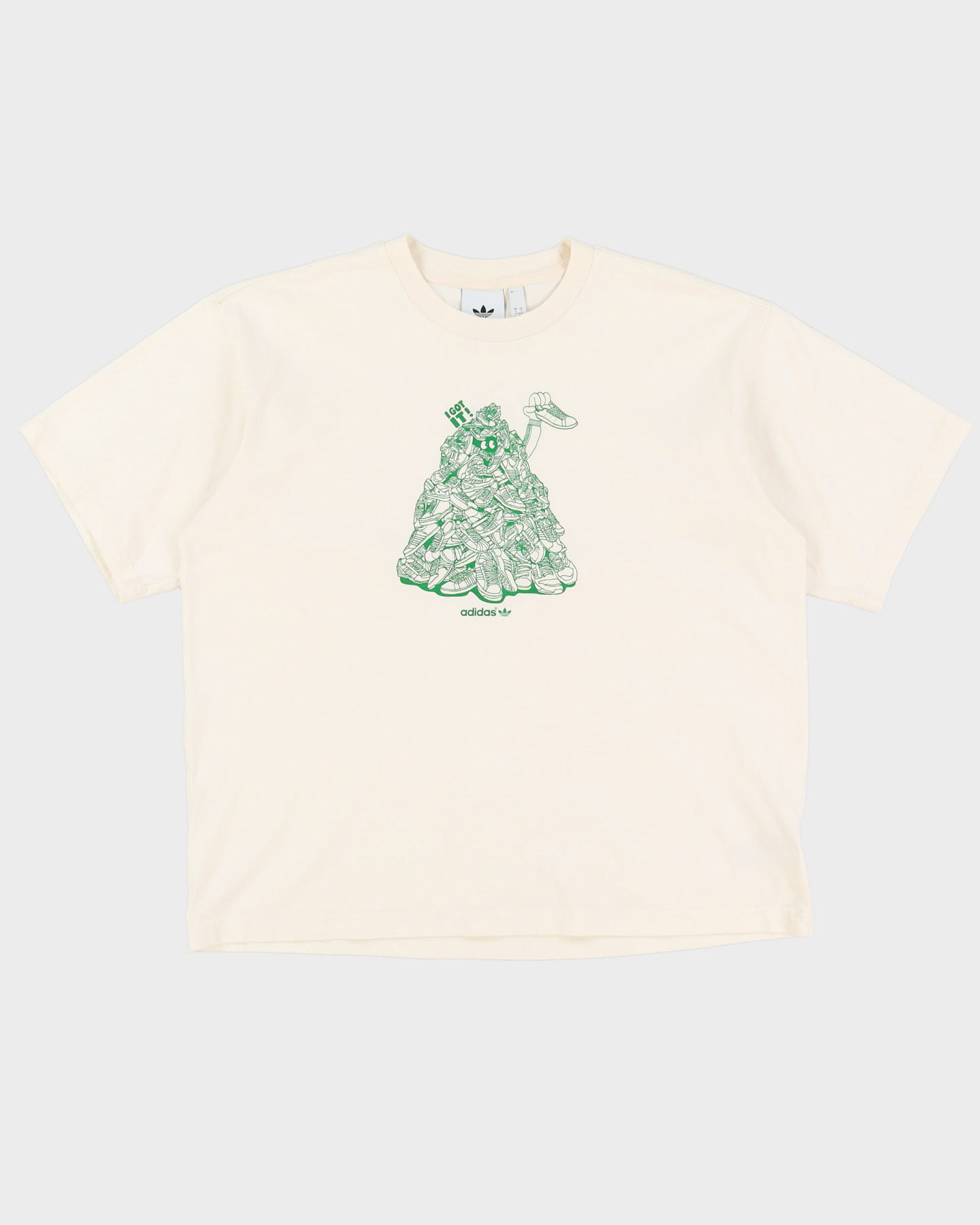 Adidas I Got It White Graphic Cartoon Oversized T-Shirt - L / XL – Rokit