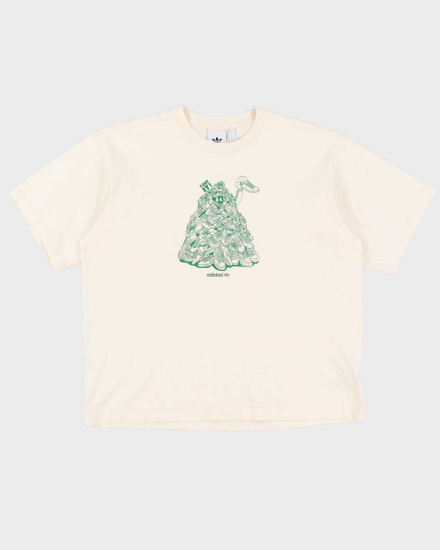 Adidas I Got It White Graphic Cartoon Oversized T-Shirt - L / XL