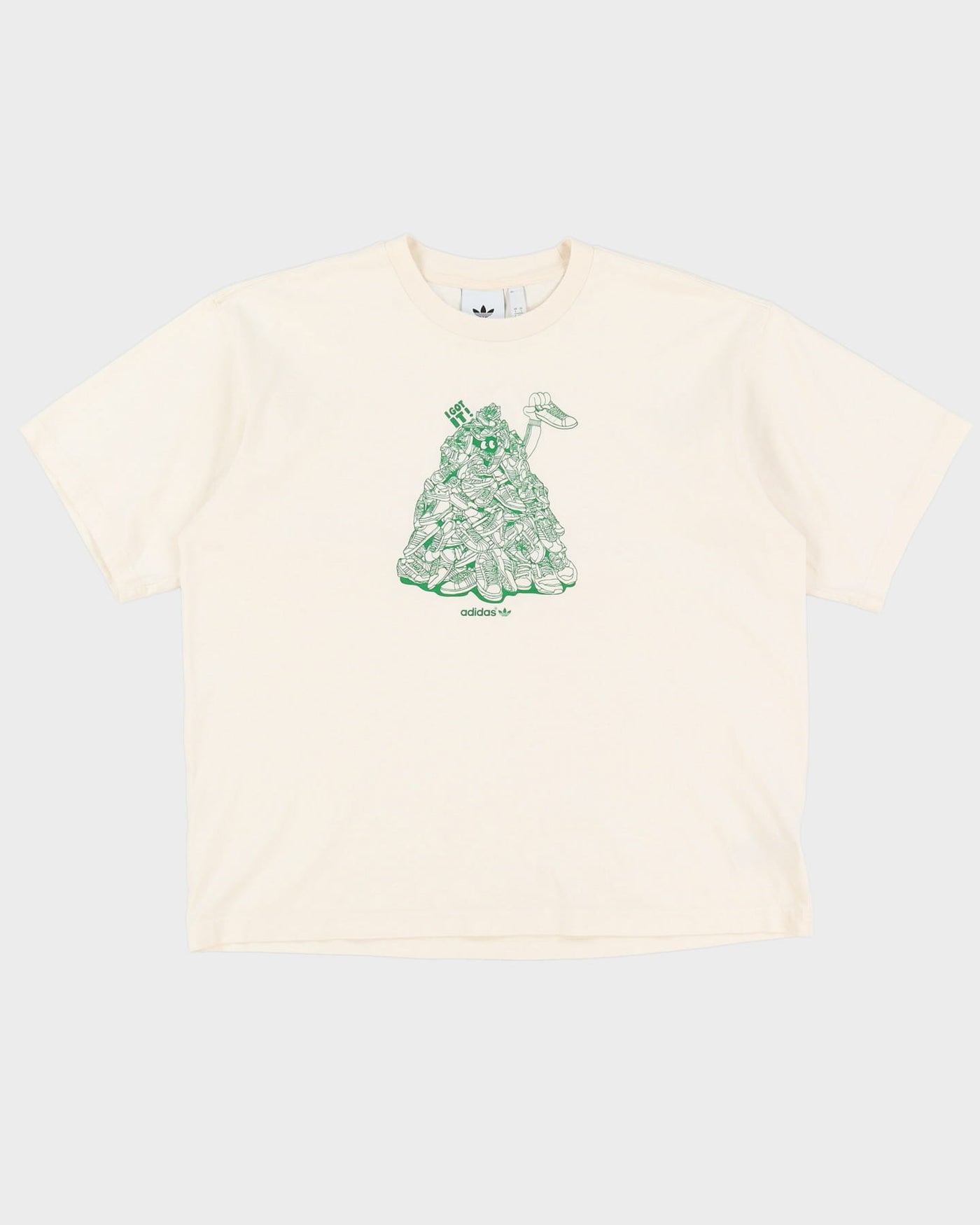 Adidas I Got It White Graphic Cartoon Oversized T-Shirt - L / XL