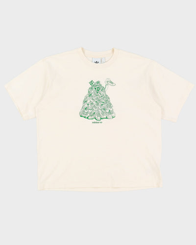 Adidas I Got It White Graphic Cartoon Oversized T-Shirt - L / XL