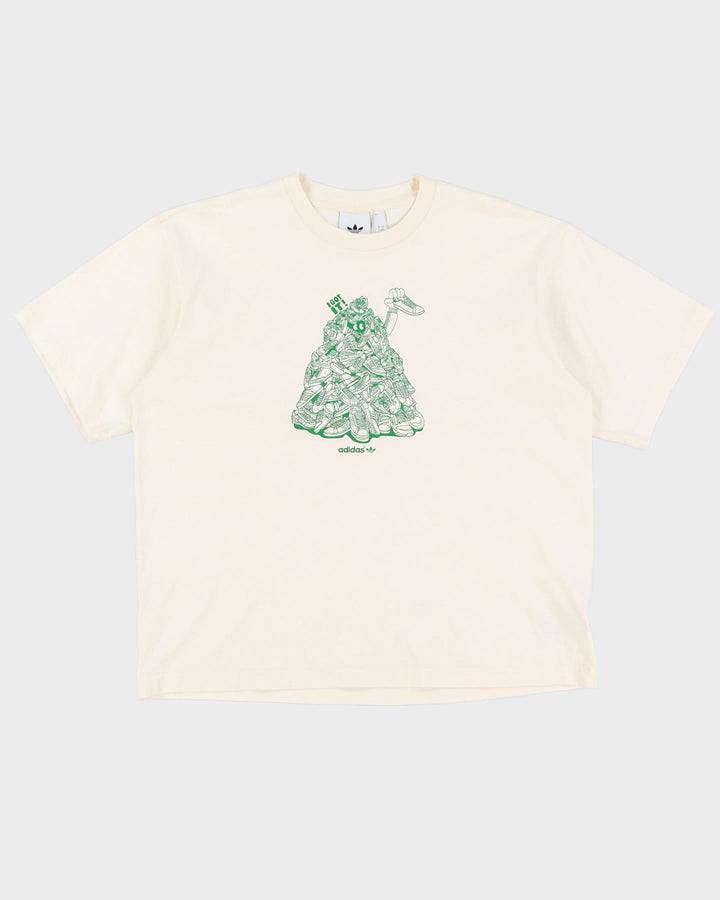 Adidas I Got It White Graphic Cartoon Oversized T-Shirt - L / XL