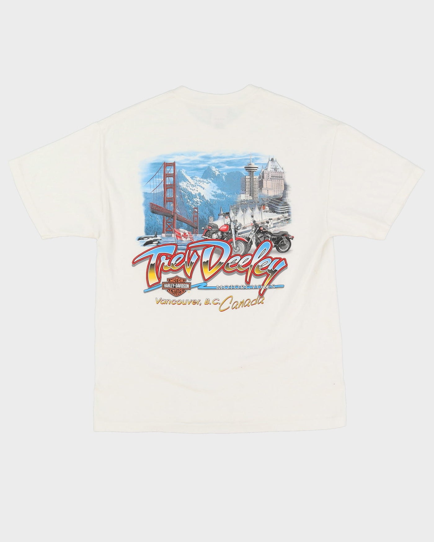 Harley Davidson Vancouver White Graphic T-Shirt - L
