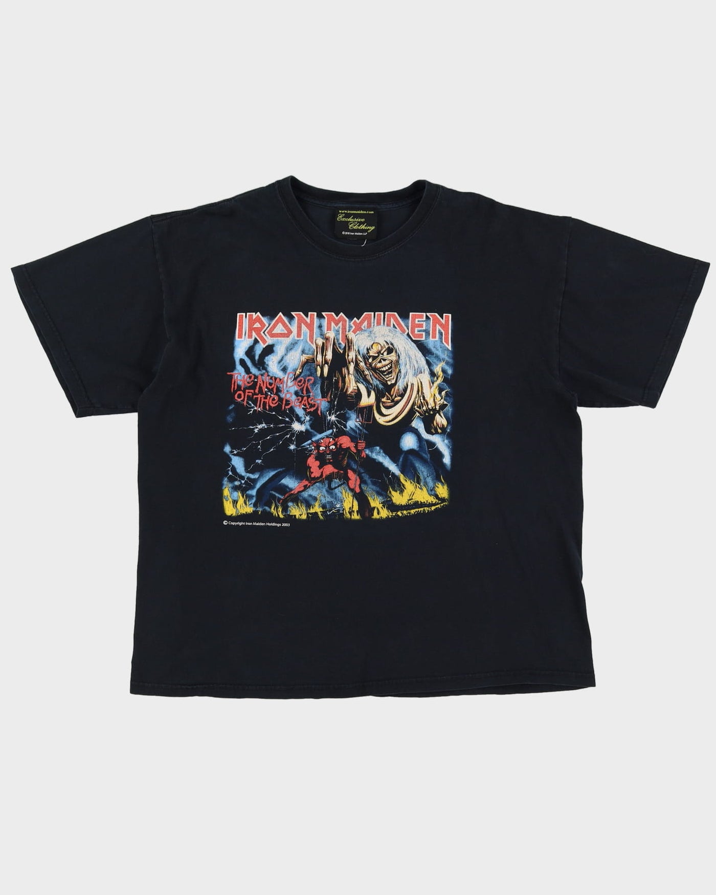 2003 Iron Maiden The Number Of The Beast Black Band T-Shirt - XL