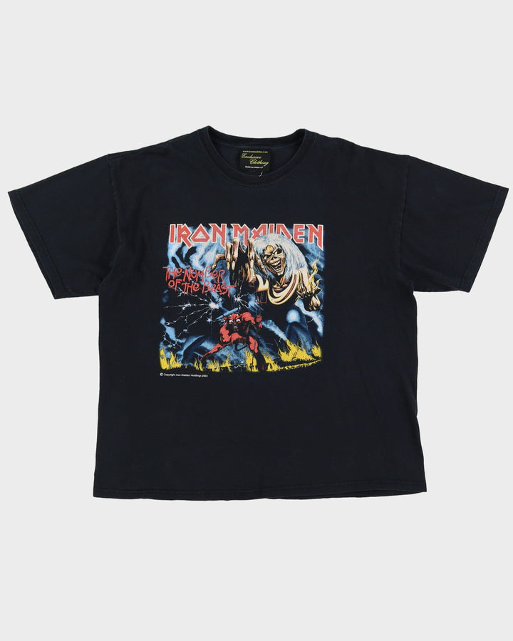 2003 Iron Maiden The Number Of The Beast Black Band T-Shirt - XL