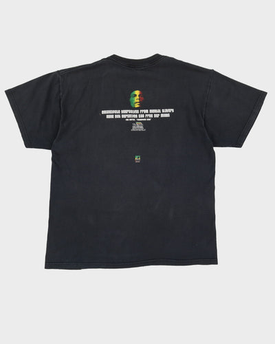 Vintage 1999 Bob Marley Face Print Faded Black Band T-Shirt - L