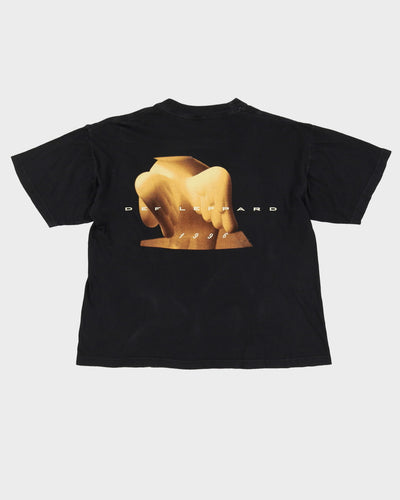 1996 Def Leppard Faded Black Band Tour T-Shirt - XL