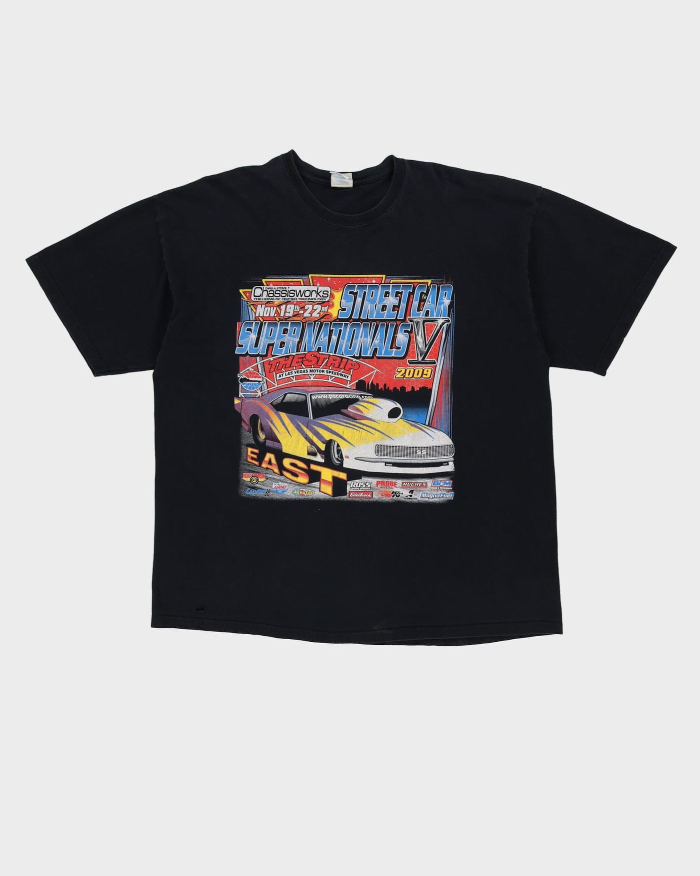 2009 Street Car Super Nationals Black Graphic T-Shirt - XXL