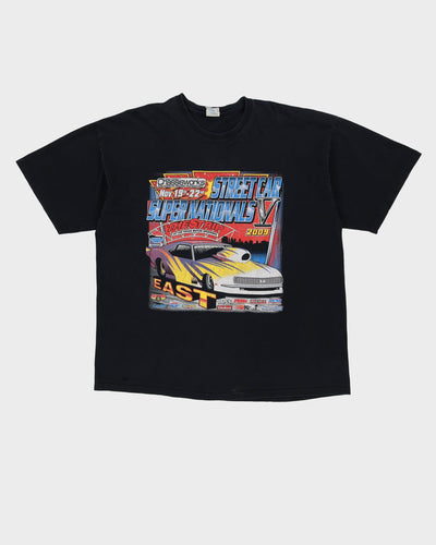 2009 Street Car Super Nationals Black Graphic T-Shirt - XXL