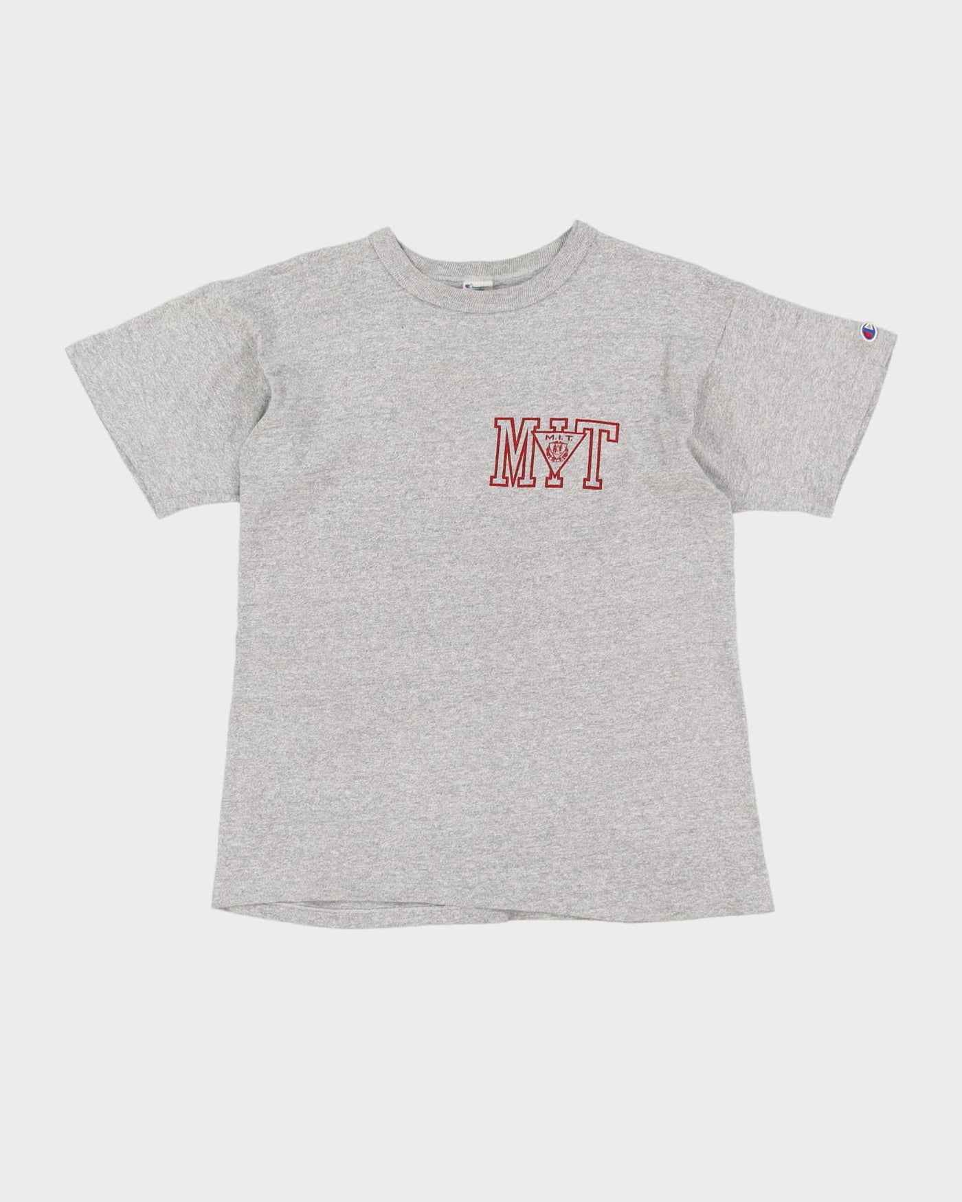 Vintage 80s Champion M.I.T. Grey Single Stitch Graphic Collegiate Varsity T-Shirt - M