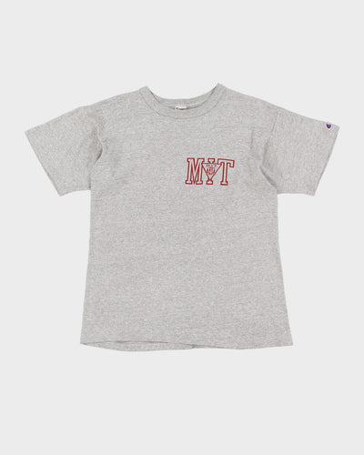 Vintage 80s Champion M.I.T. Grey Single Stitch Graphic Collegiate Varsity T-Shirt - M