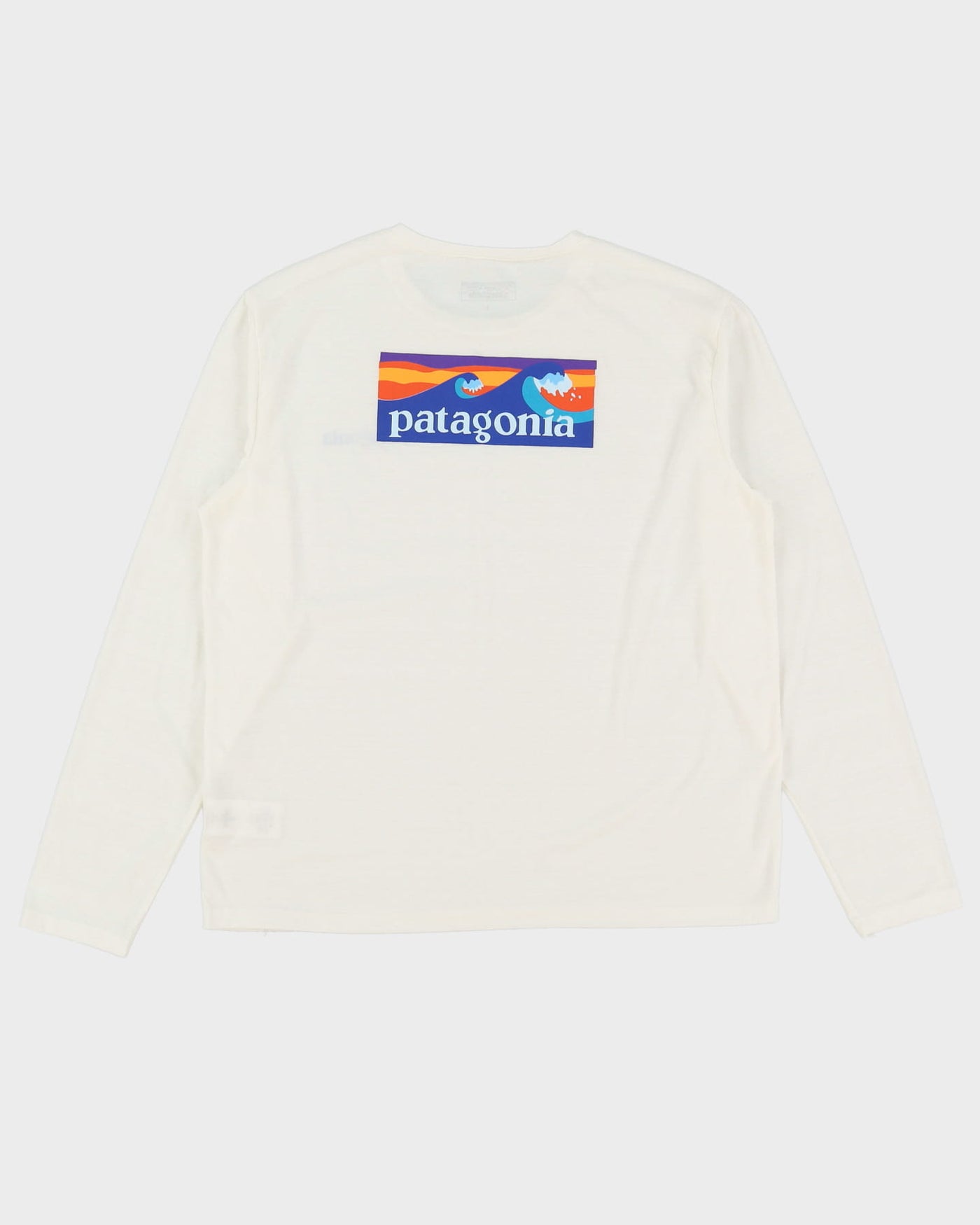 Patagonia White Double Sided Basic Logo Long Sleeve T-Shirt - L