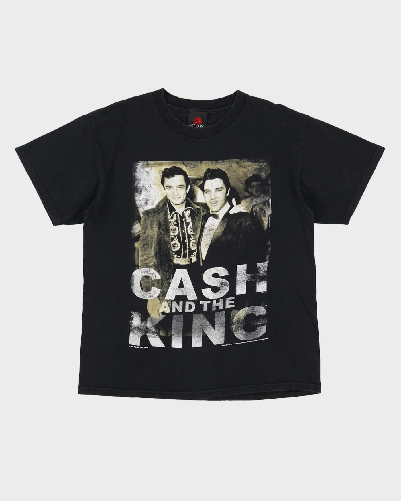 2010 Johnny Cash & Elvis Zion Black Graphic Band T-Shirt - L