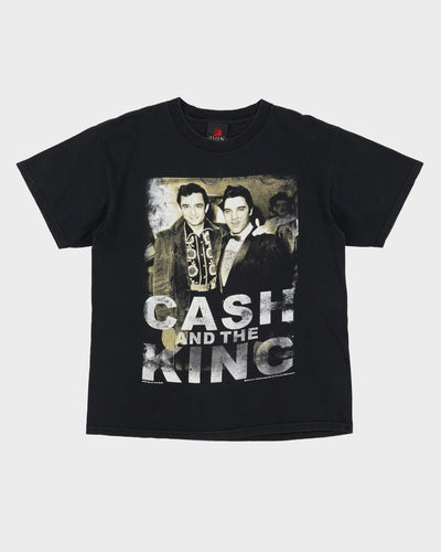 2010 Johnny Cash & Elvis Zion Black Graphic Band T-Shirt - L