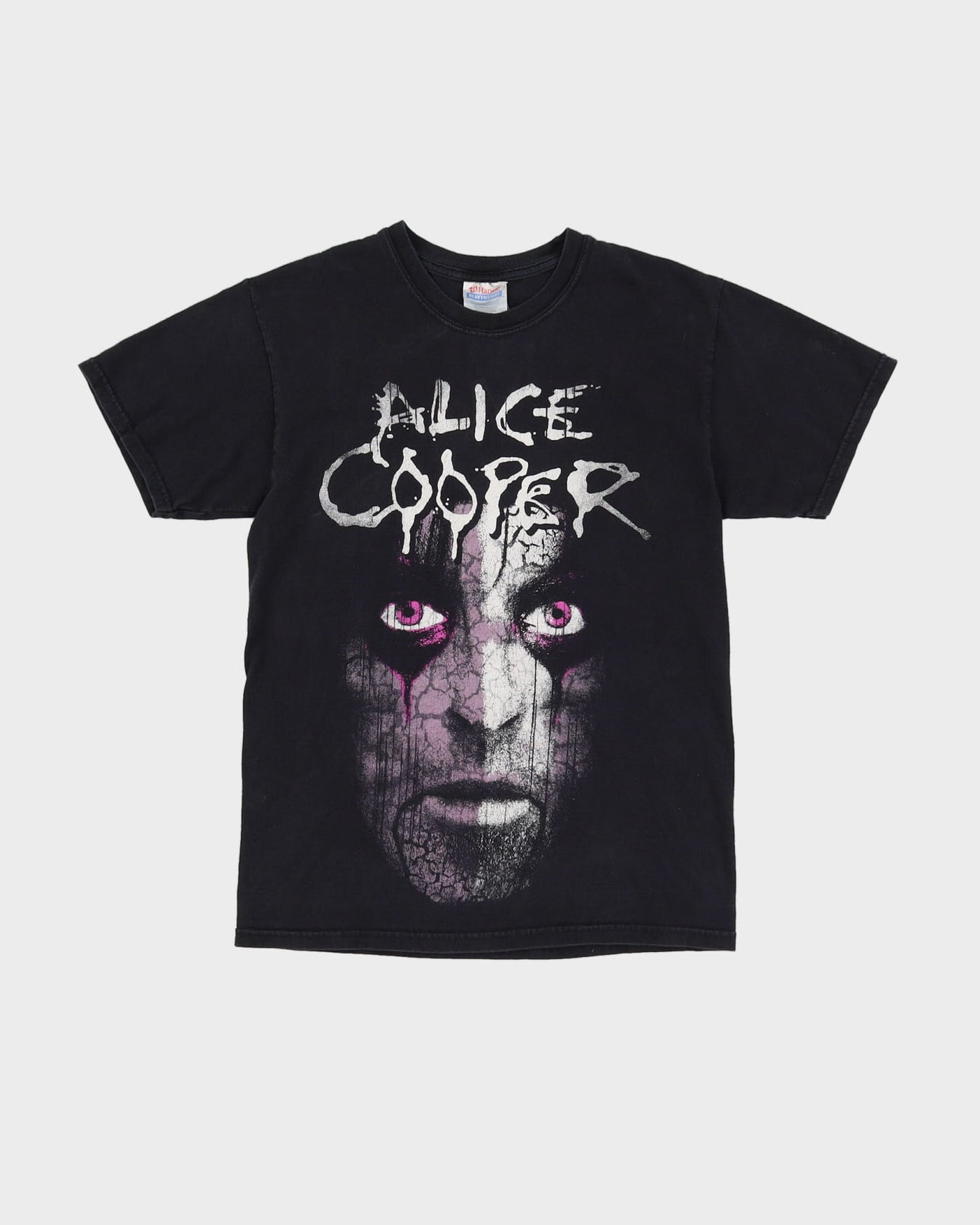 00s Alice Cooper Face Print Black Graphic Band T-Shirt - XS / S