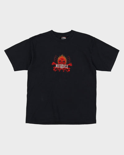 Vintage 90s Metallica Black Embroidered Logo Band T-Shirt - L