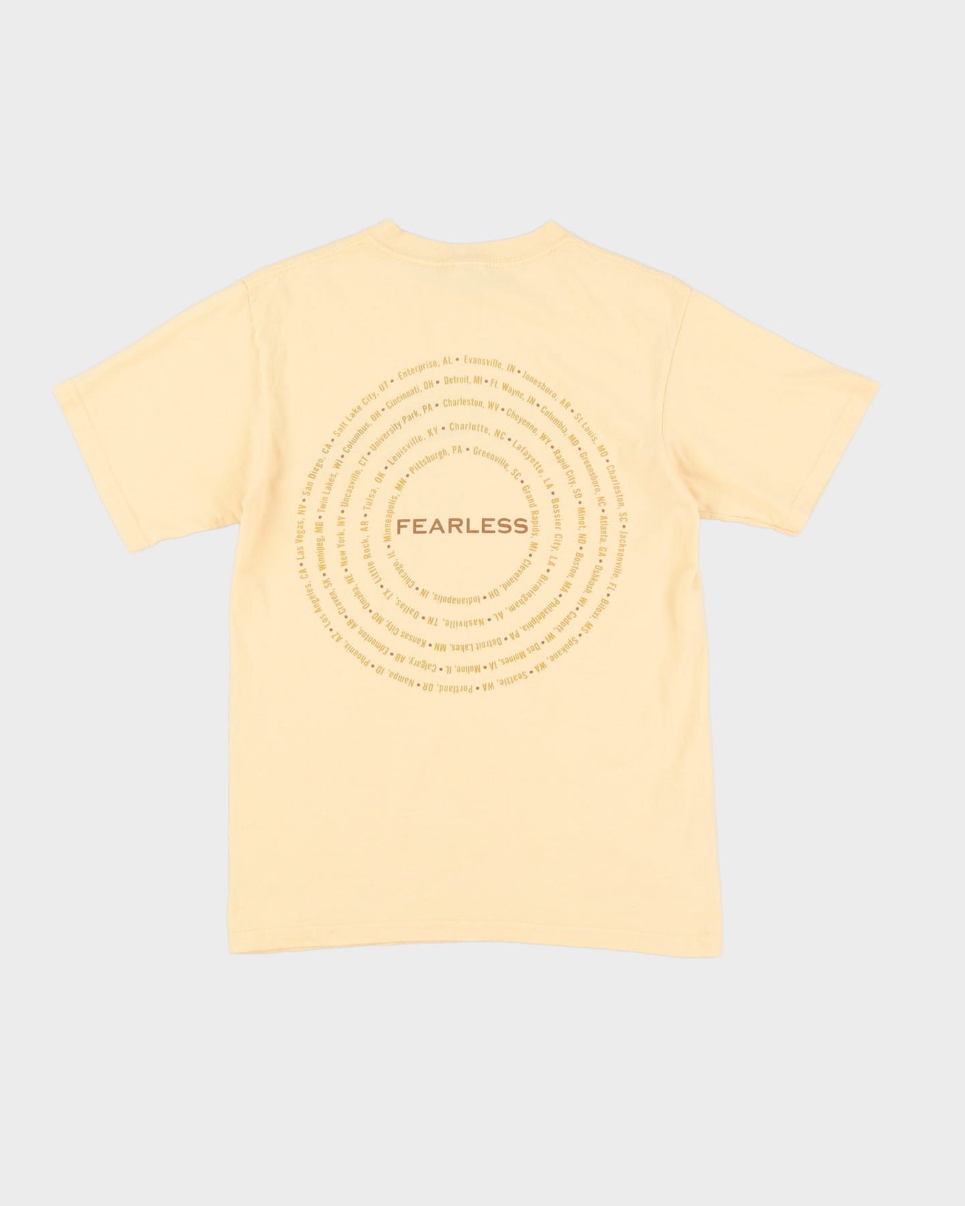 Y2K Taylor Swift Fearless Tour Yellow Band T-Shirt - M