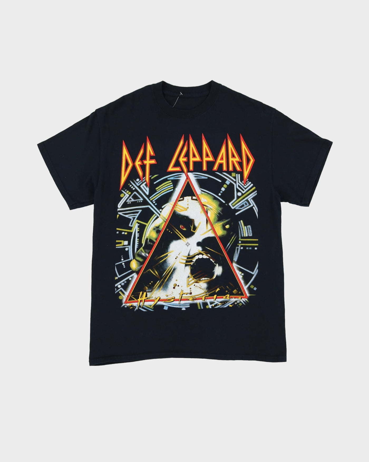 90s Def Leppard Hysteria Tour Black Band T-Shirt - S / M
