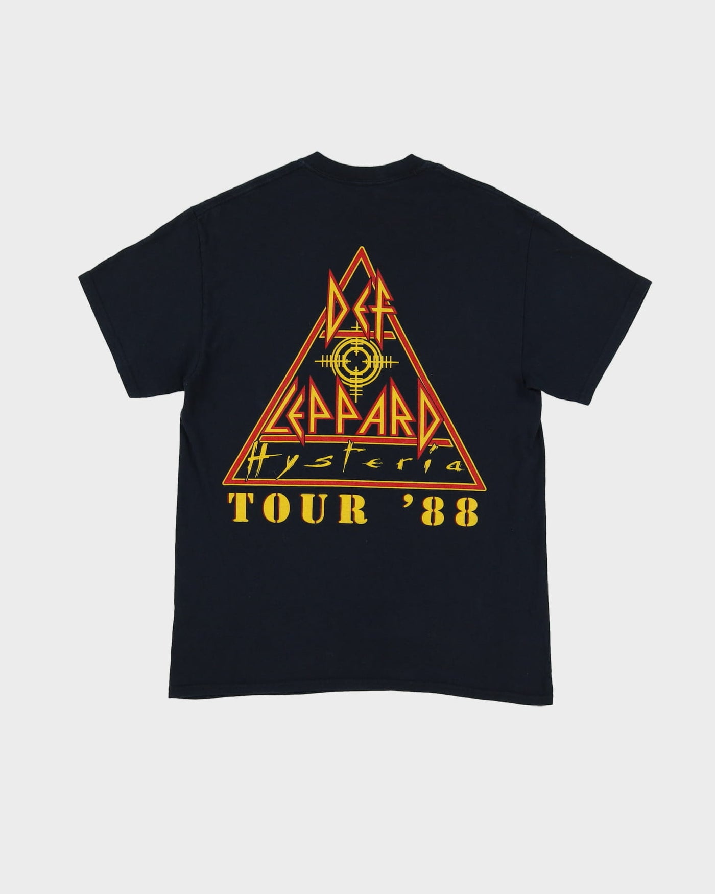 90s Def Leppard Hysteria Tour Black Band T-Shirt - S / M