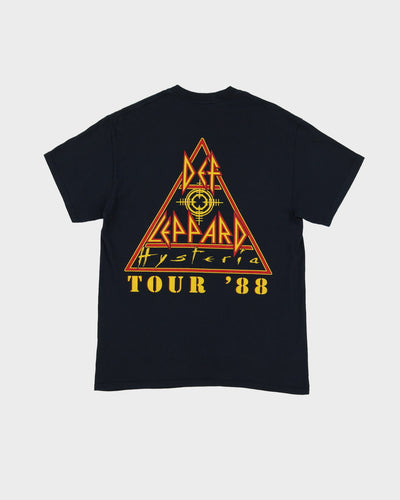 90s Def Leppard Hysteria Tour Black Band T-Shirt - S / M