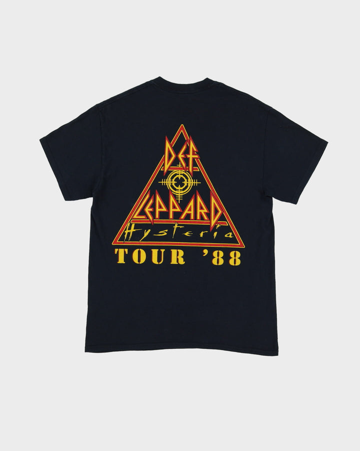 90s Def Leppard Hysteria Tour Black Band T-Shirt - S / M