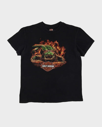 2013 Harley Davidson Black Crocodile Print T-Shirt - L